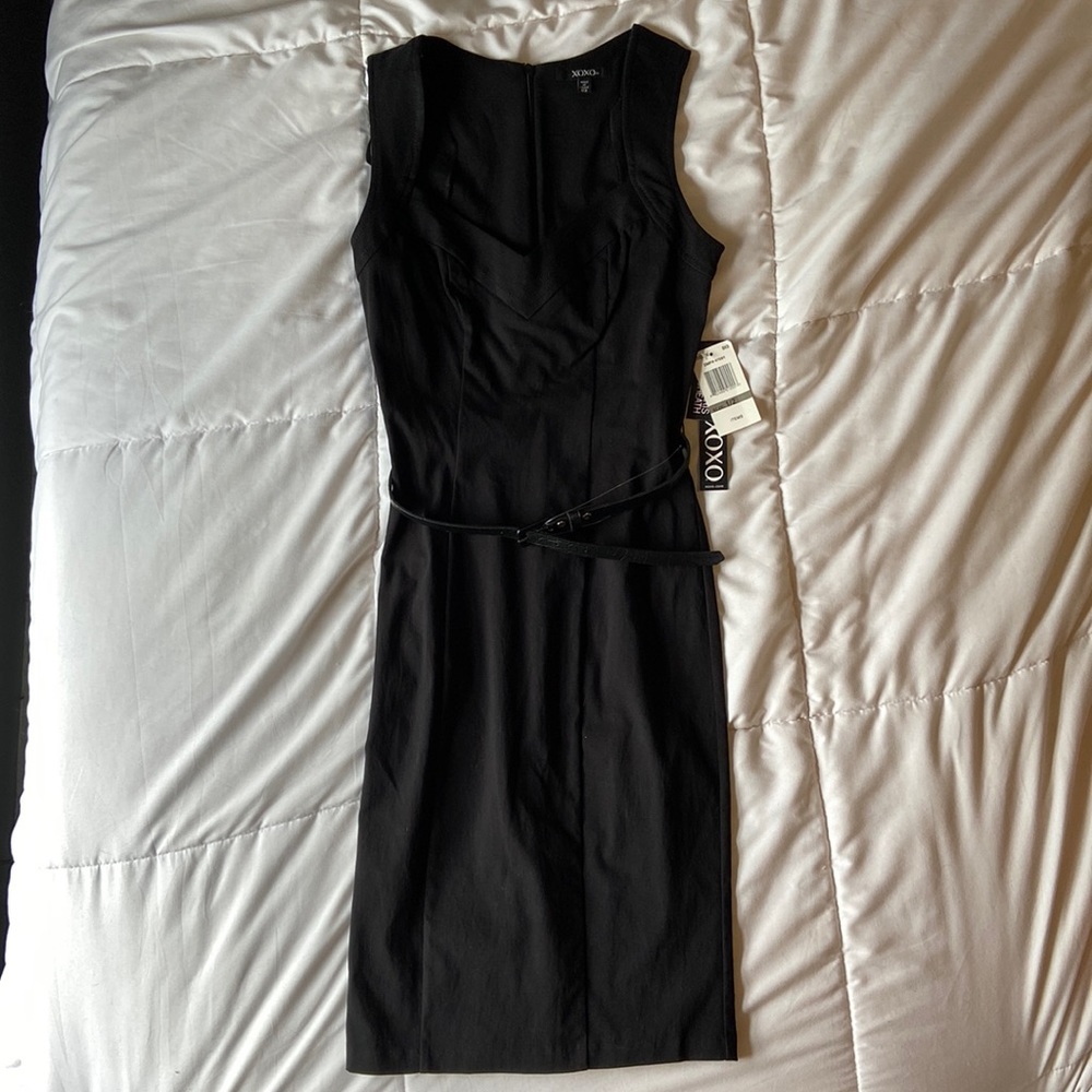 XOXO Juniors Black Sheath Suiting Dress